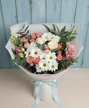 Букет цветов из:  Розы, Лизиантусы и Хризантемы #REPLACE_PRED# Одесском