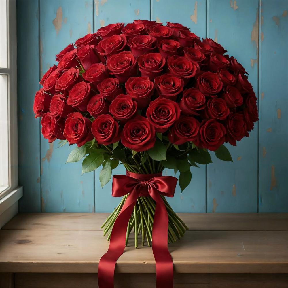 Букет Красные розы Блэк Меджик в Одесском