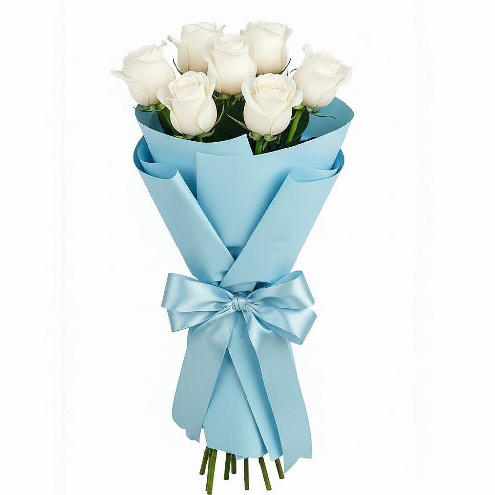 Букет 7 белых роз Проуд в Одесском