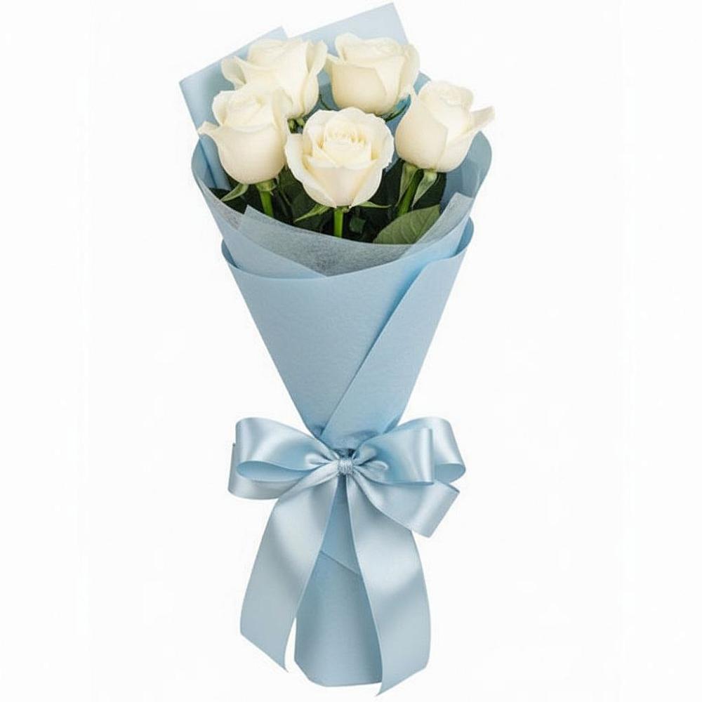 Букет 5 Белых роз Проуд в Одесском