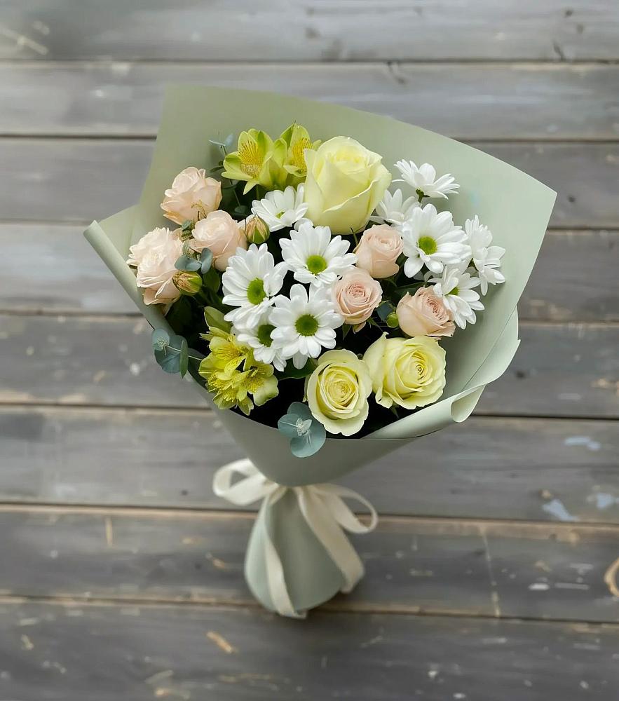 Букет цветов из: Альстромерии, Розы и Хризантемы в Одесском