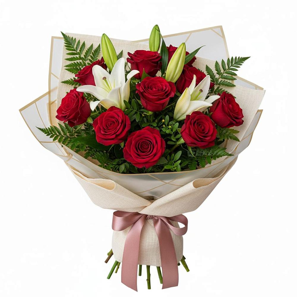 Букет цветов из: Лилии и Розы в Одесском