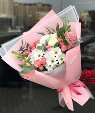 Букет цветов из:  Розы, Лизиантусы и Хризантемы в Одесском