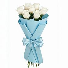 Букет 7 белых роз Проуд в Одесском