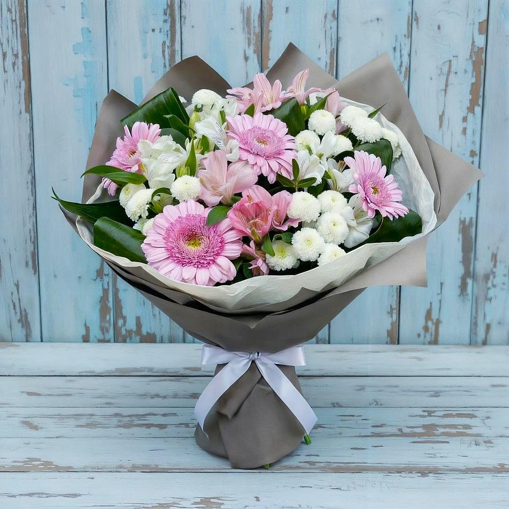 Букет цветов из: Герберы, Альстромерии и Хризантемы в Одесском