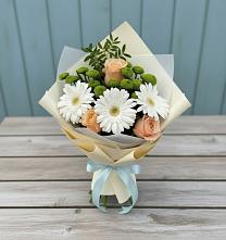 Букет цветов из:  Герберы, Розы и Хризантемы в Одесском